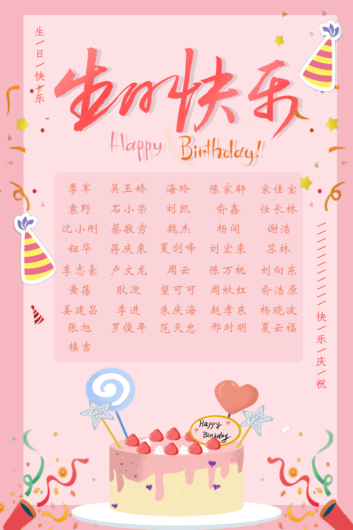 【生日祝?！抗ё?月生日的員工生日快樂(lè)！
