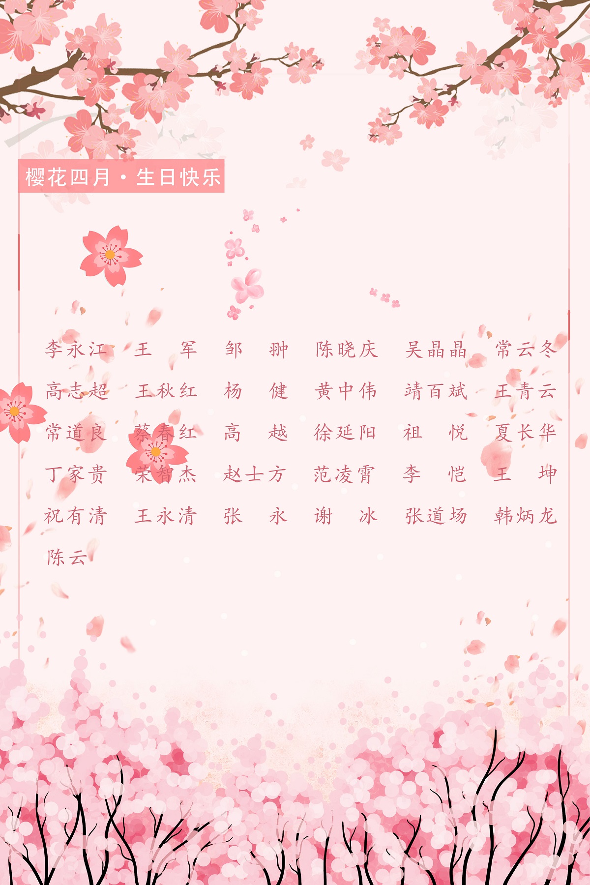 【生日祝?！抗ё?4月生日的員工生日快樂！