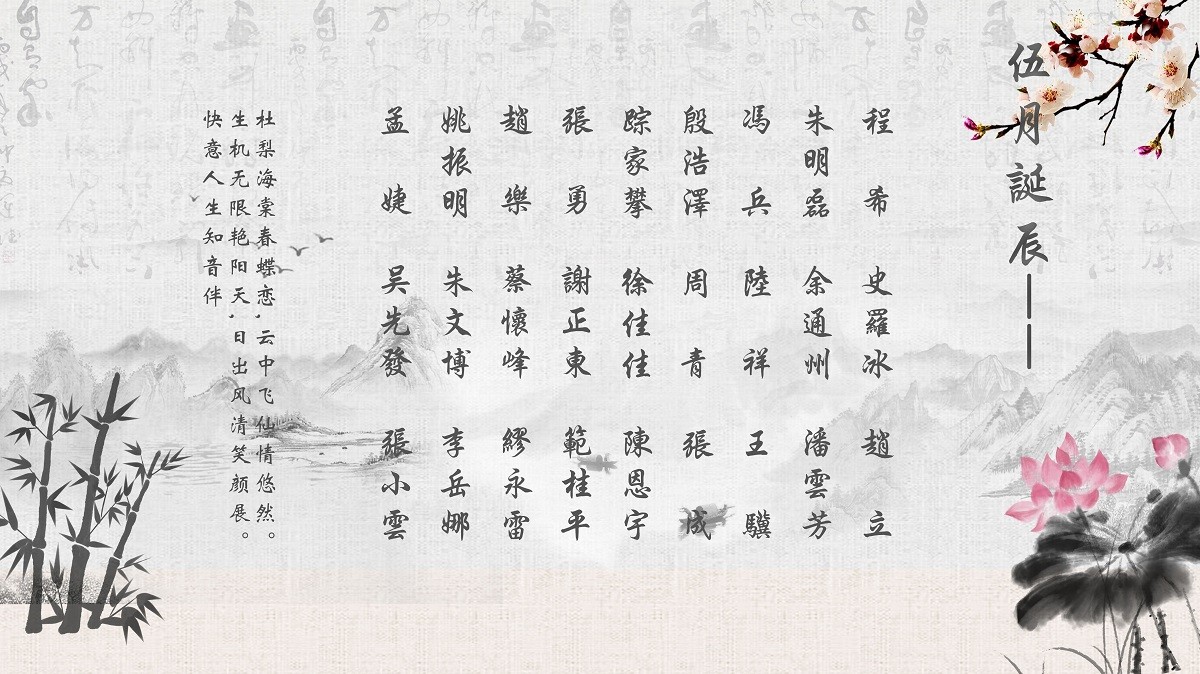 【生日祝福】恭祝05月生日的員工生日快樂！