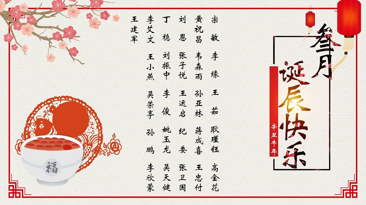 【生日祝?！抗ё?3月生日的員工生日快樂！