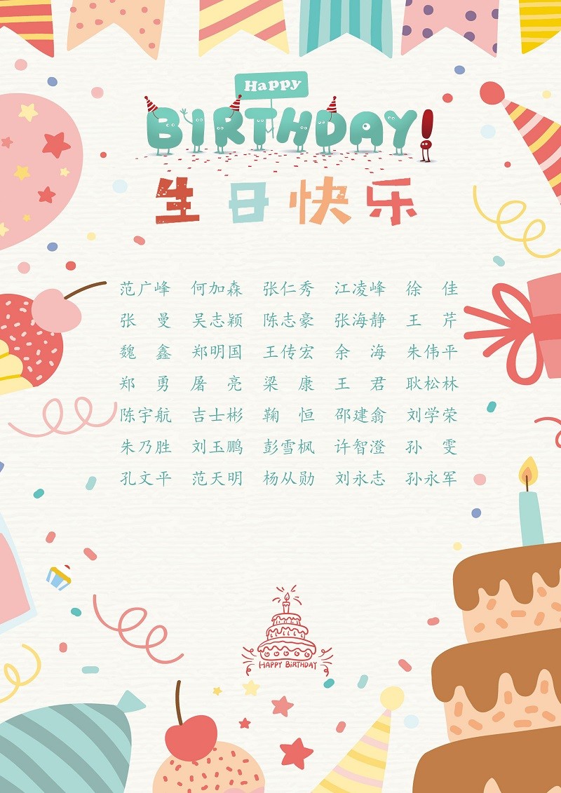 【生日祝?！抗ё?1月生日的員工生日快樂(lè)！