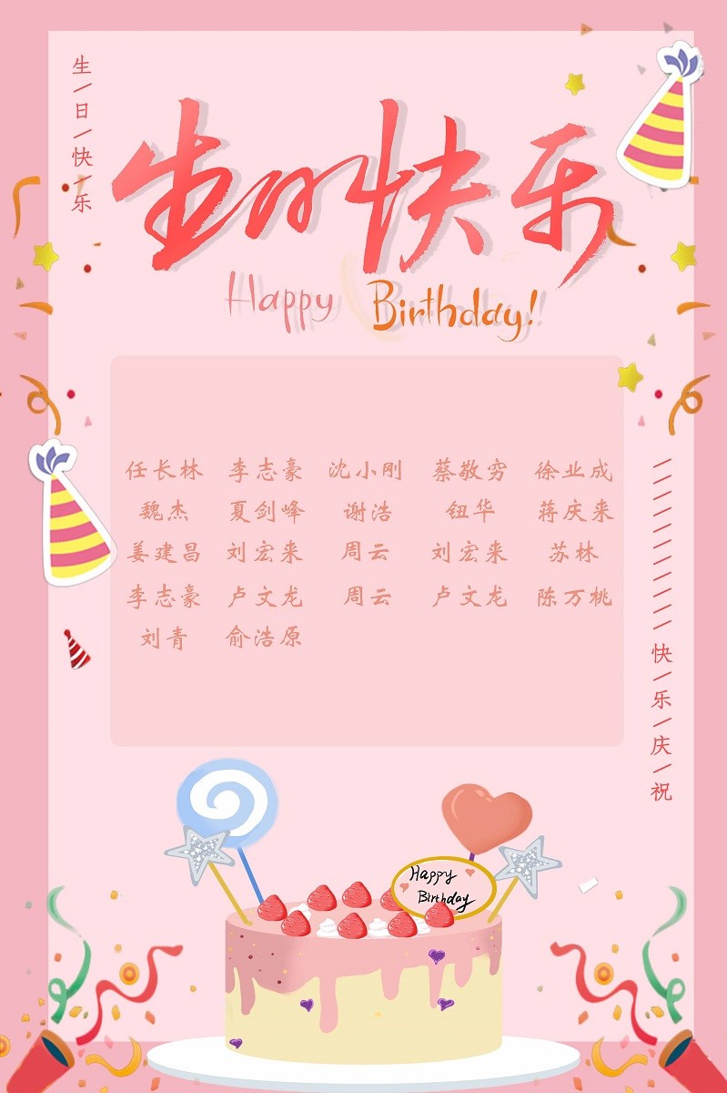 【生日祝?！抗ё?8月生日的員工生日快樂！