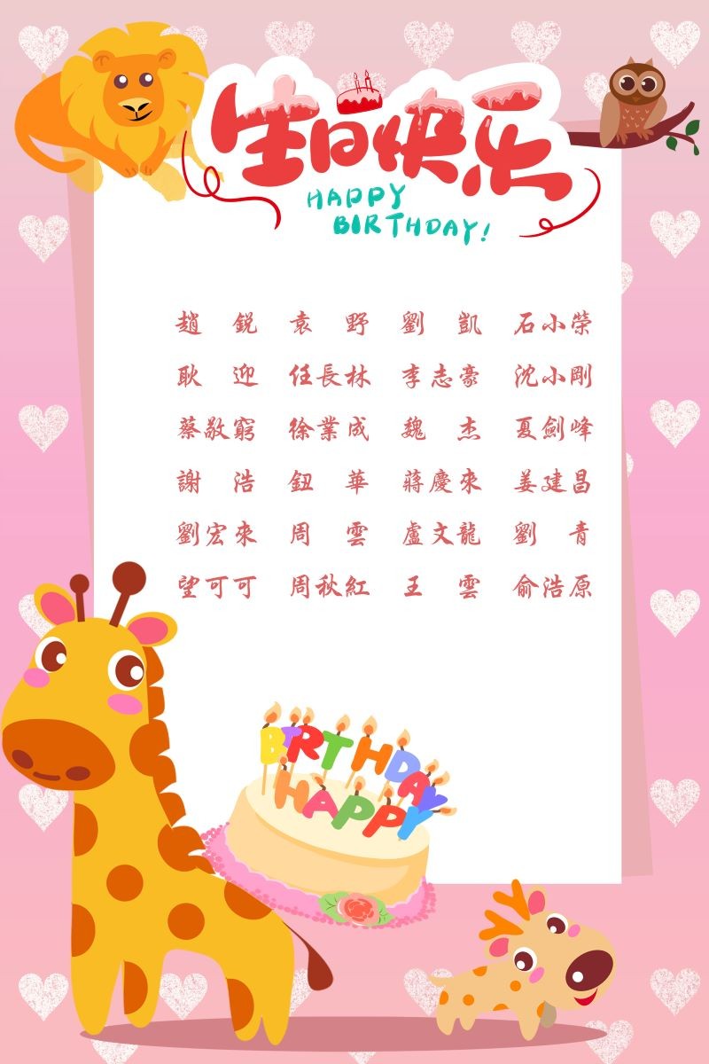 【生日祝?！抗ё?8月生日的員工生日快樂(lè)！
