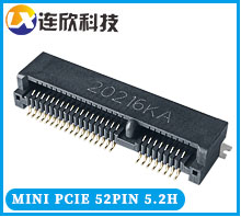 MINI PCI-E 連接器52PIN網絡模塊 筆記本電腦PCI插槽5.2H