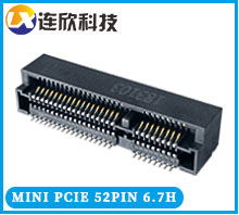MINI PCI E連接器52PIN 6.7高 PCI E座子前插后貼