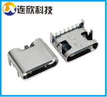 TYPE C母座6PIN前插后貼 深圳USB連接器廠家